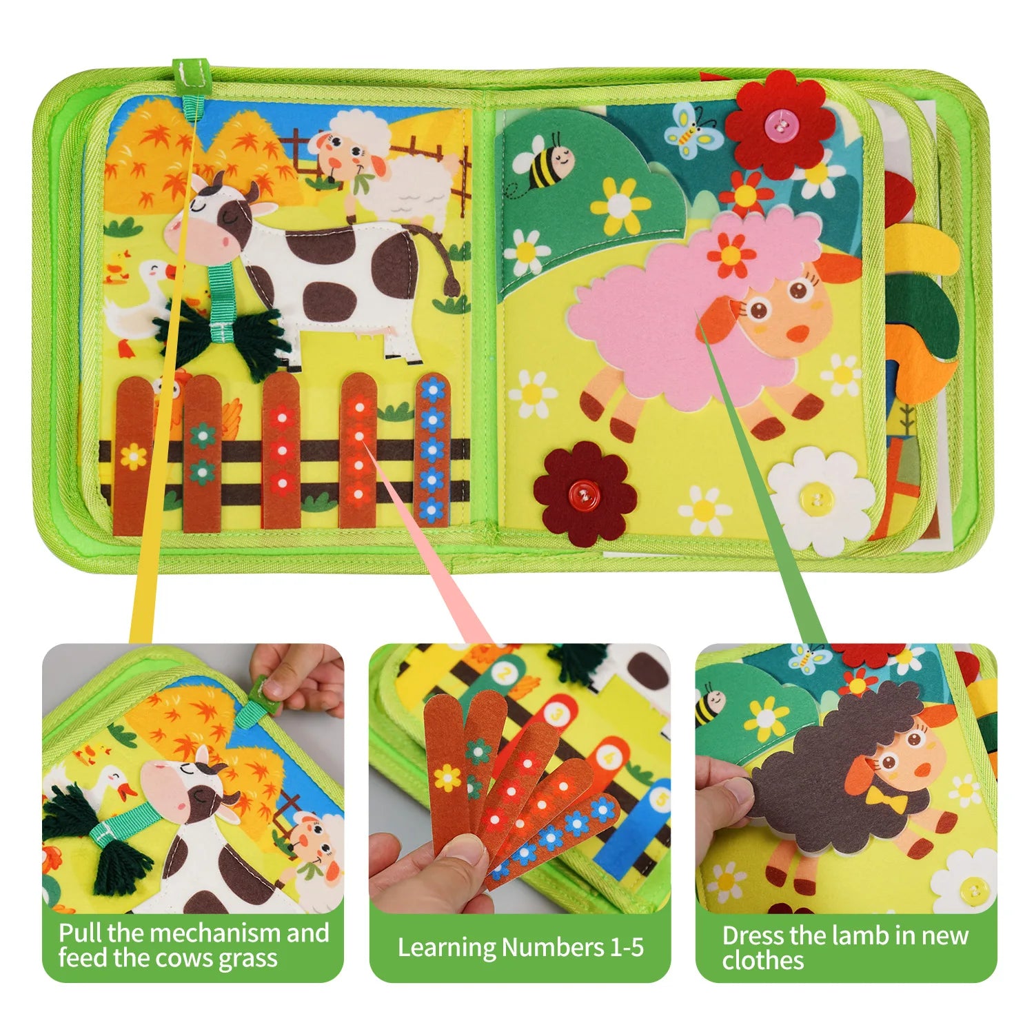 Children's 3D Farm Felt Storybook - Interactive Busy Board