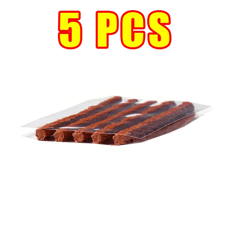 Car Tire Repair Tool Kit - Tubeless Tyre Puncture Plug Set for Motorcycles &amp; Trucks 5Pcs