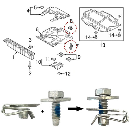 20PCS Universal M6 U-Nut Screws Retainer Clips For Engine Cover Undertray Splash Shield Guard Replacement by InterCyprus Trading Ltd