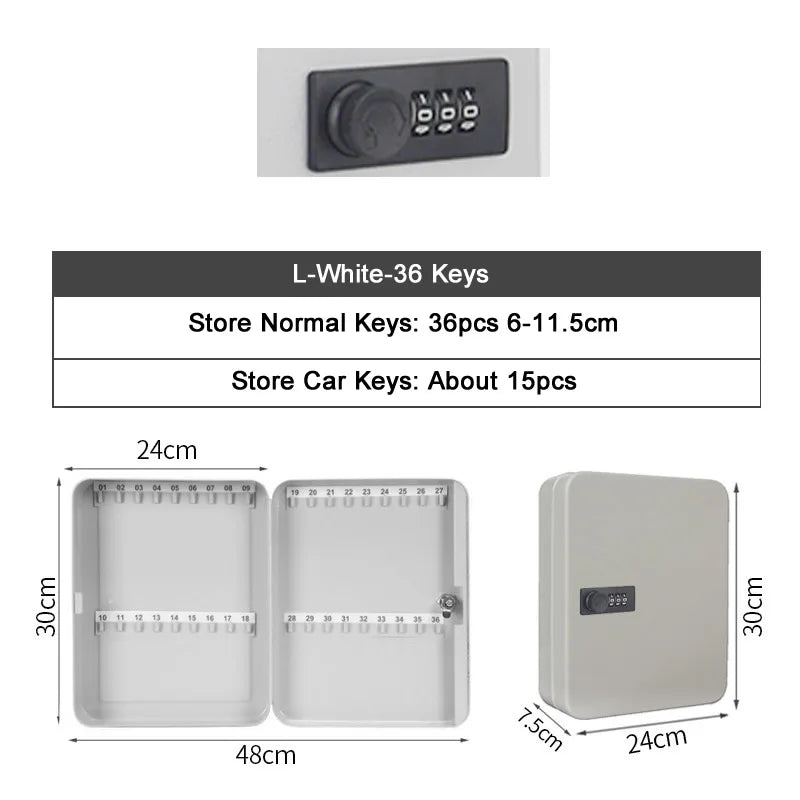 Key Safe Box New Multi Keys Storage &ndash; Secure Key Organizer L-white-code