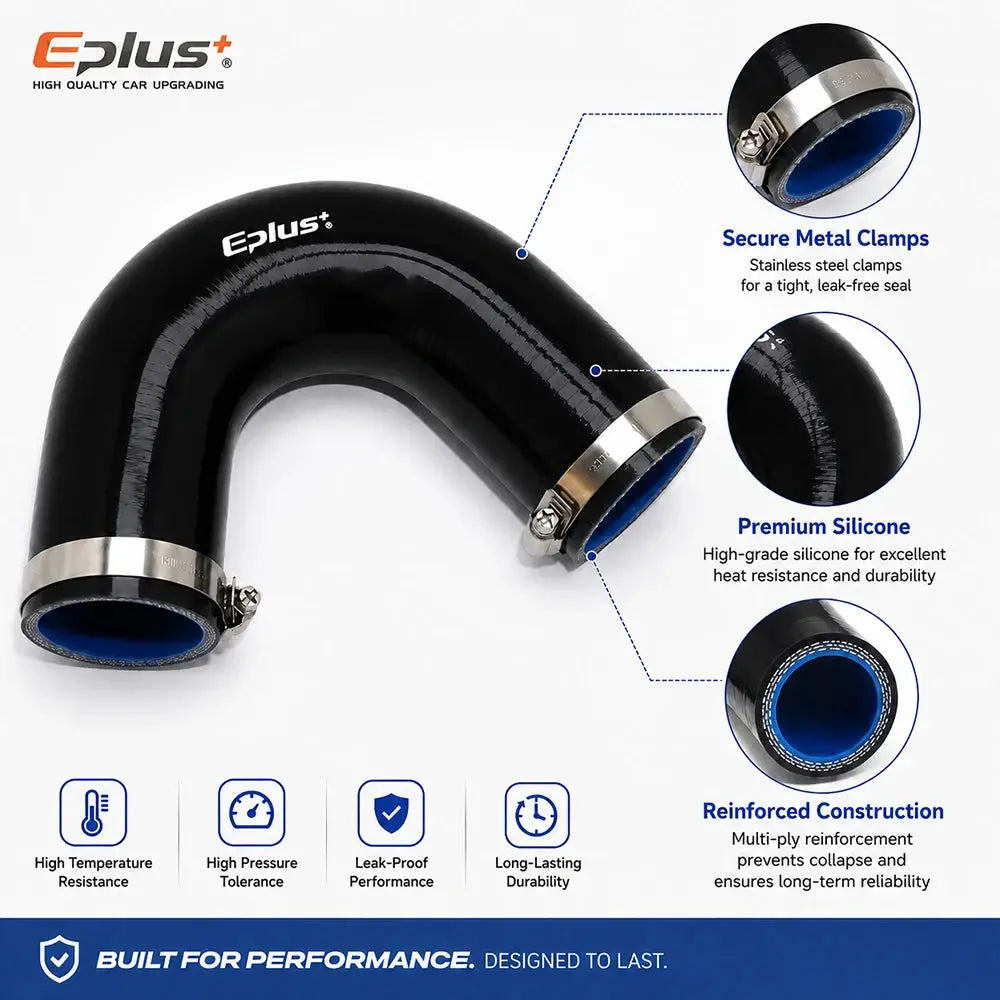EPLUS Black 135° V-Shaped Silicone Hose 4-Ply Reinforced Universal Air Intake Turbo Intercooler Pipe Coupler by InterCyprus Trading Ltd