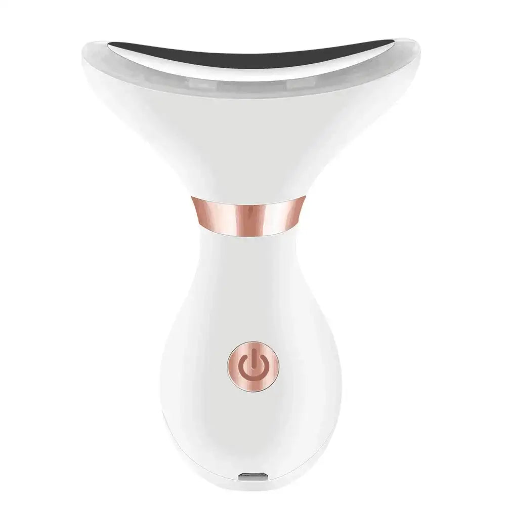 Neck Face Lifting Device LED Red Light Therapy Vibration Facial Massager Double Chin Remover Skin Tightening White