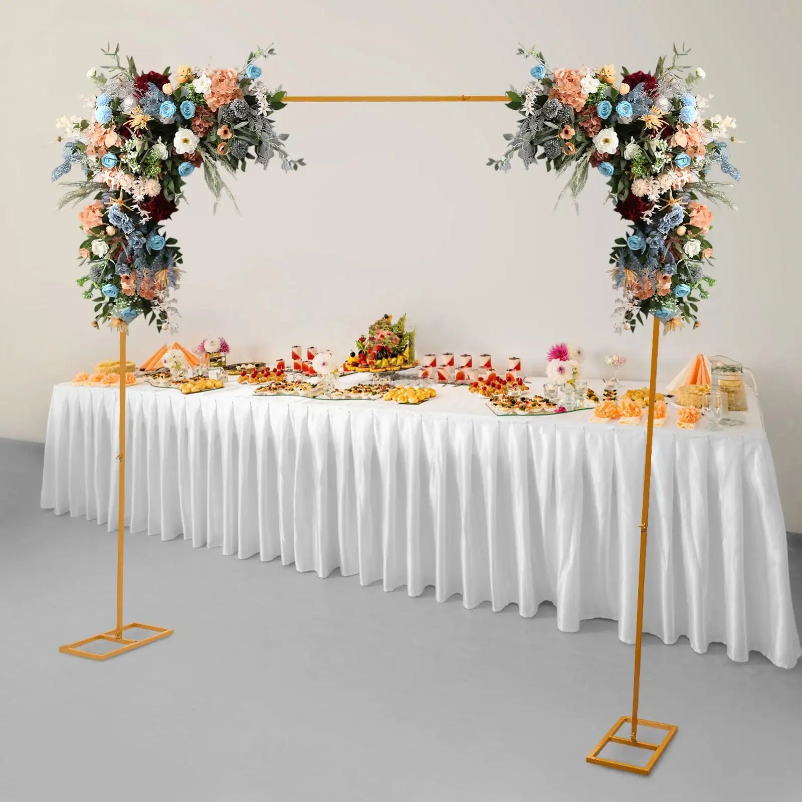 2.4 2 1.5m Gold White Metal Wedding Stand &ndash; Adjustable