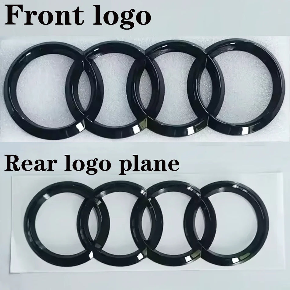 Emblema del cofano auto 4 anelli ABS Nero/Argento per Audi A3 A4 A5 A6 A7 Q2 Q3 Q5 Q8