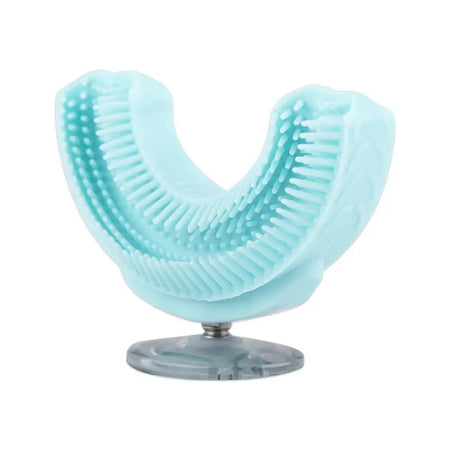 Kids Sonic U Shaped 360 Ultrasonic Toothbrush Waterproof 2-7 Years Heads-Blue / CN