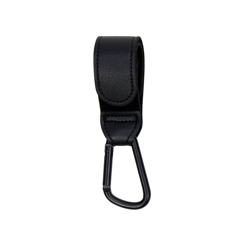 PU Leather Baby Stroller Hook - Versatile Cart Organizer 1pcs black