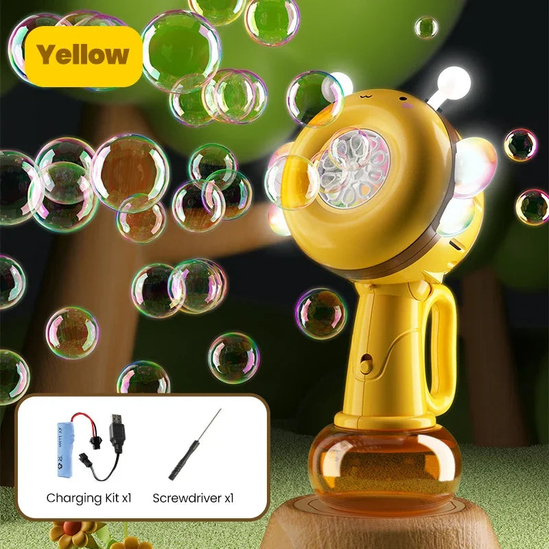 Automatic Bee Bubble Machine - Battery Powered Fun yellow
