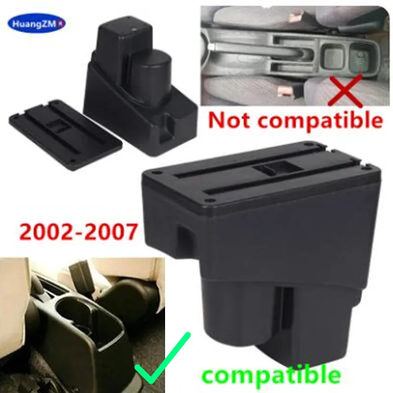 Armsteunbox voor Honda Jazz Fit 2002-2007 met Dubbele Laag Opbergruimte, Leer en ABS