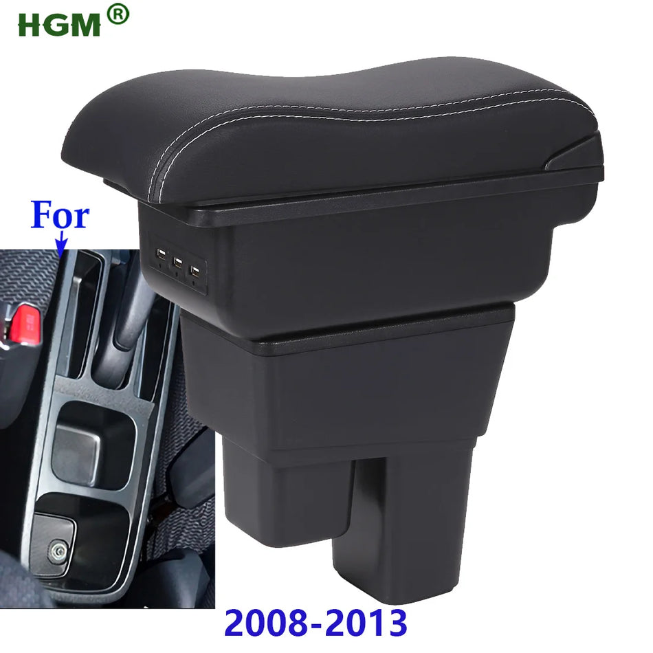 Armsteunbox voor Honda Fit Jazz 2008-2013 PU leer en ABS opslag retrofit bekerhouder accessoire