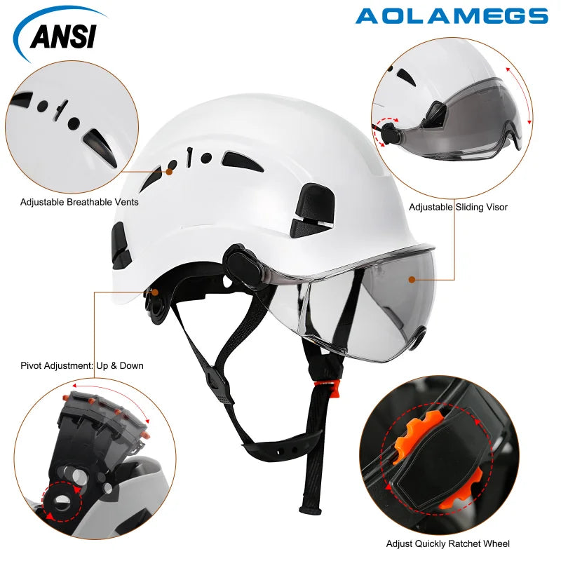 CR08 Safety Helmet With Visor &ndash; Lightweight Head Protection