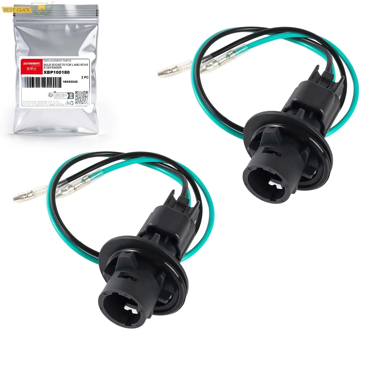 Front Bumper Bulb Socket with Wire Harness for Land Rover Discovery Defender Rear Tail Fog Light Base Connector XBP100180 by InterCyprus Trading Ltd