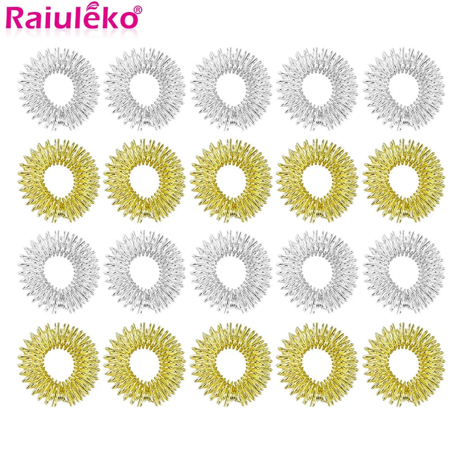 Χρυσά ασημένια επιχρυσωμένα δαχτυλίδια μασάζ με αγκάθια για ακουσπρέσαρ