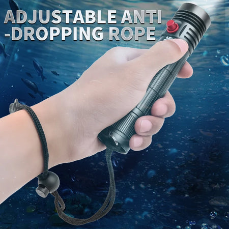 2000mAh High Power Diving Flashlight - IPX8 Waterproof