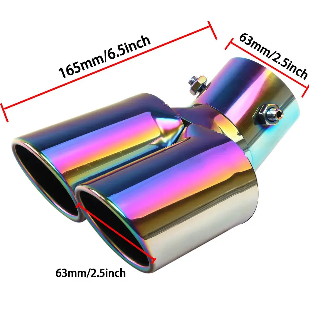 Universal Dual Exhaust Tip Stainless Steel Slant Cut Tip for Car Exhaust Pipe Extension Modification Decoration Muffler Tailpipe by InterCyprus Trading Ltd