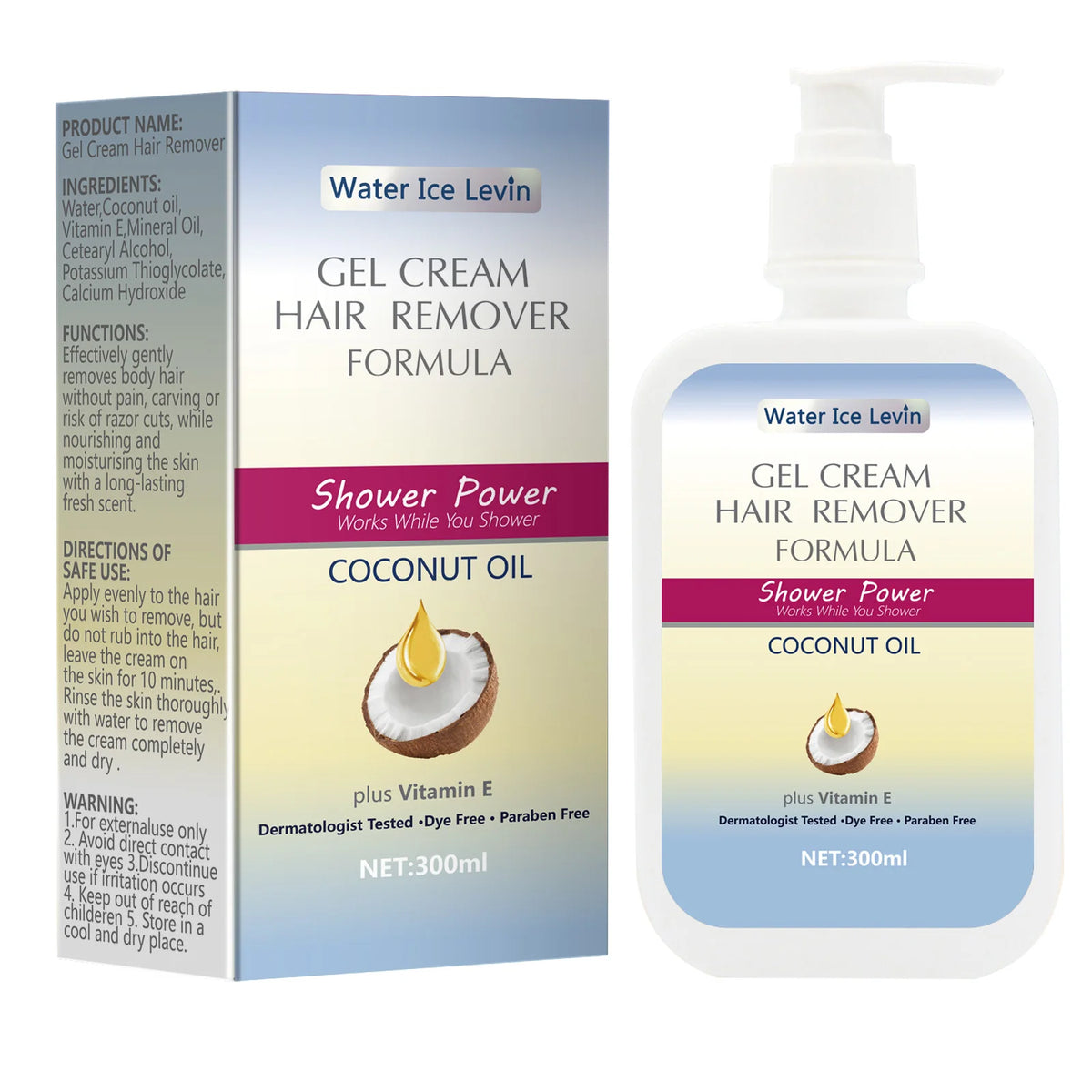 Water Ice Levin WA-18-5110 &ndash; Painless Hair Removal Cream with Growth Inhibitor 300ML 2