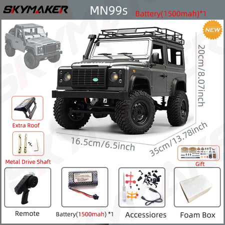 MN99s MN98 1:12 4WD RC Rock Crawler Defender - High Speed, Off-Road Adventure 1B1500-MDS-RF-S