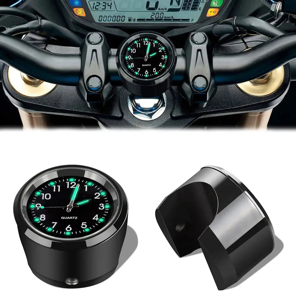 Waterproof Aluminum Motorcycle Handlebar Clock With Luminous Dial by InterCyprus Trading Ltd