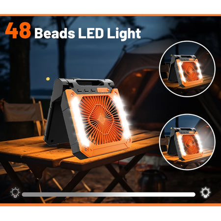 20000mAh Portable Fan With LED Light - USB Charging