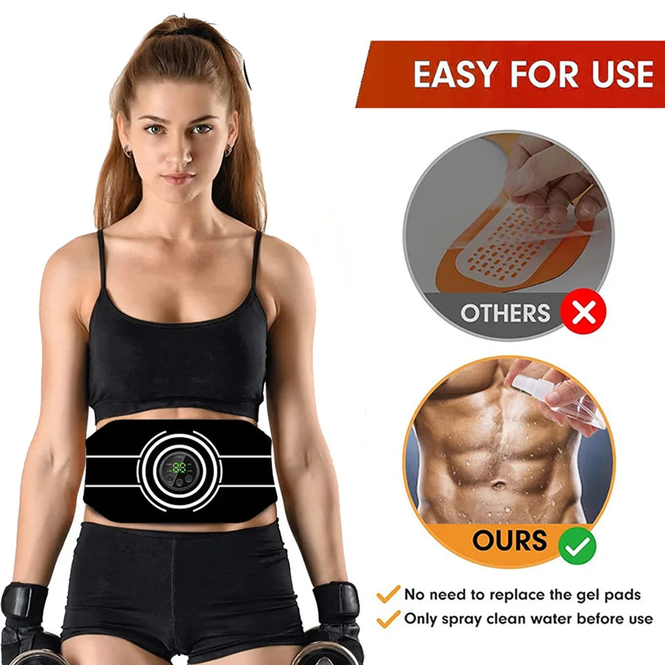 Ζώνη Τόνωσης Κοιλιάς EMS με Επαναφορτιζόμενο USB, Μασάζ Μέσης