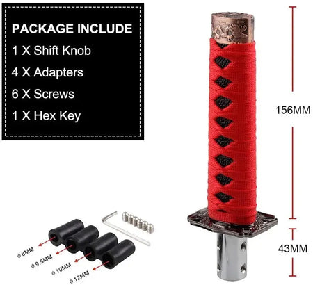 150MM Universal JDM Katana Samurai Sword Shift Knob Shifter With Adapters Gear Shift Knob Transmission Gearstick Car Accessories by InterCyprus Trading Ltd