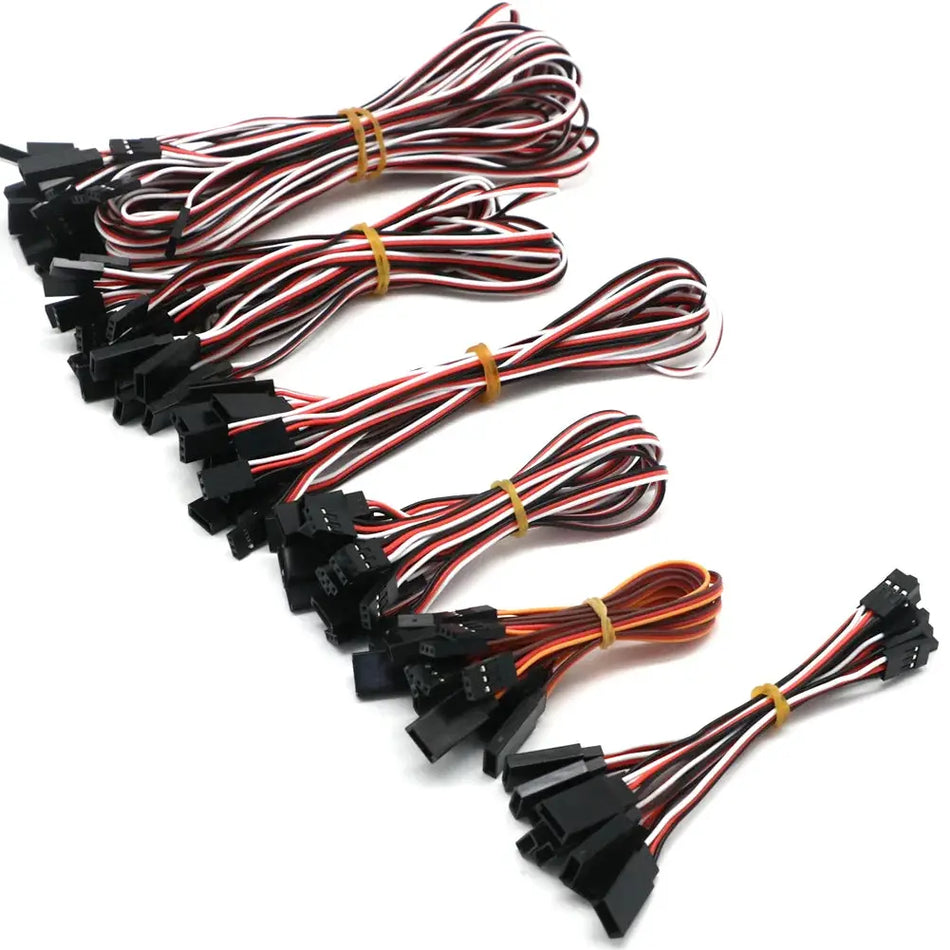 Pacote de 10 Cabos de Extensão JR para Servos para Helicópteros RC e Drones