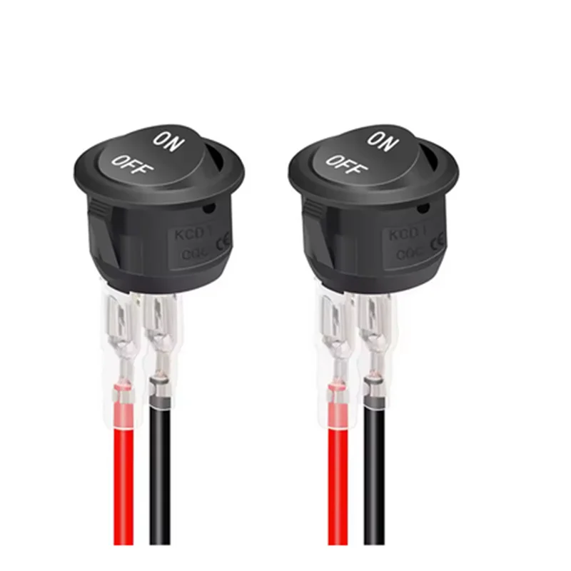 12V Round Rocker Switch &ndash; Reliable Power Control for Automotive and Marine Use 2PCS