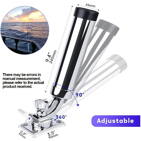 Fishing Boat Rod Holder 316 Stainless Steel - Adjustable