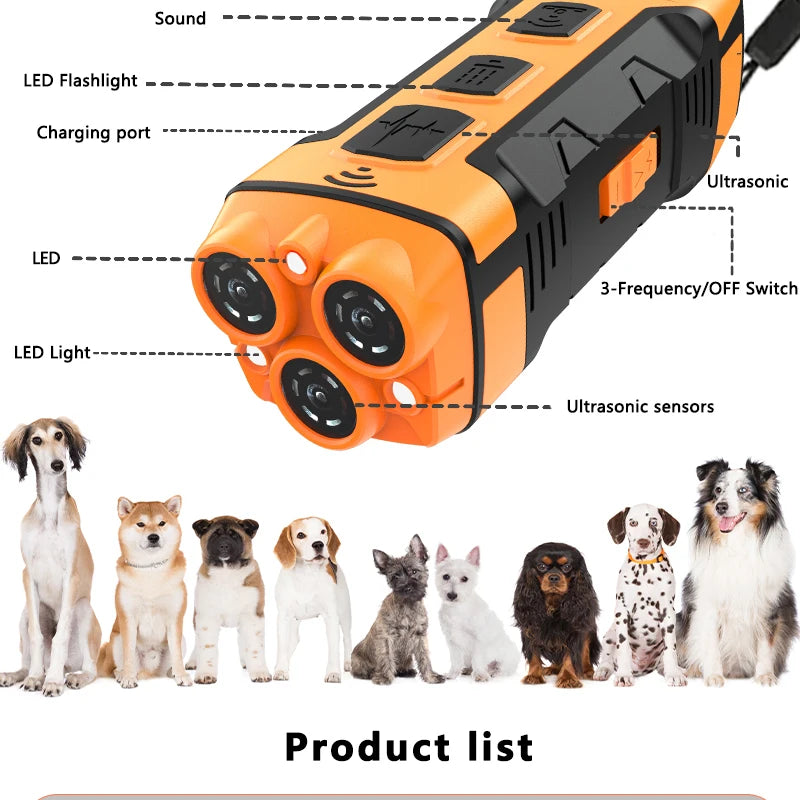 3 in 1 Ultrasonic Dog Repeller &ndash; Effective Anti-Bark Training Device