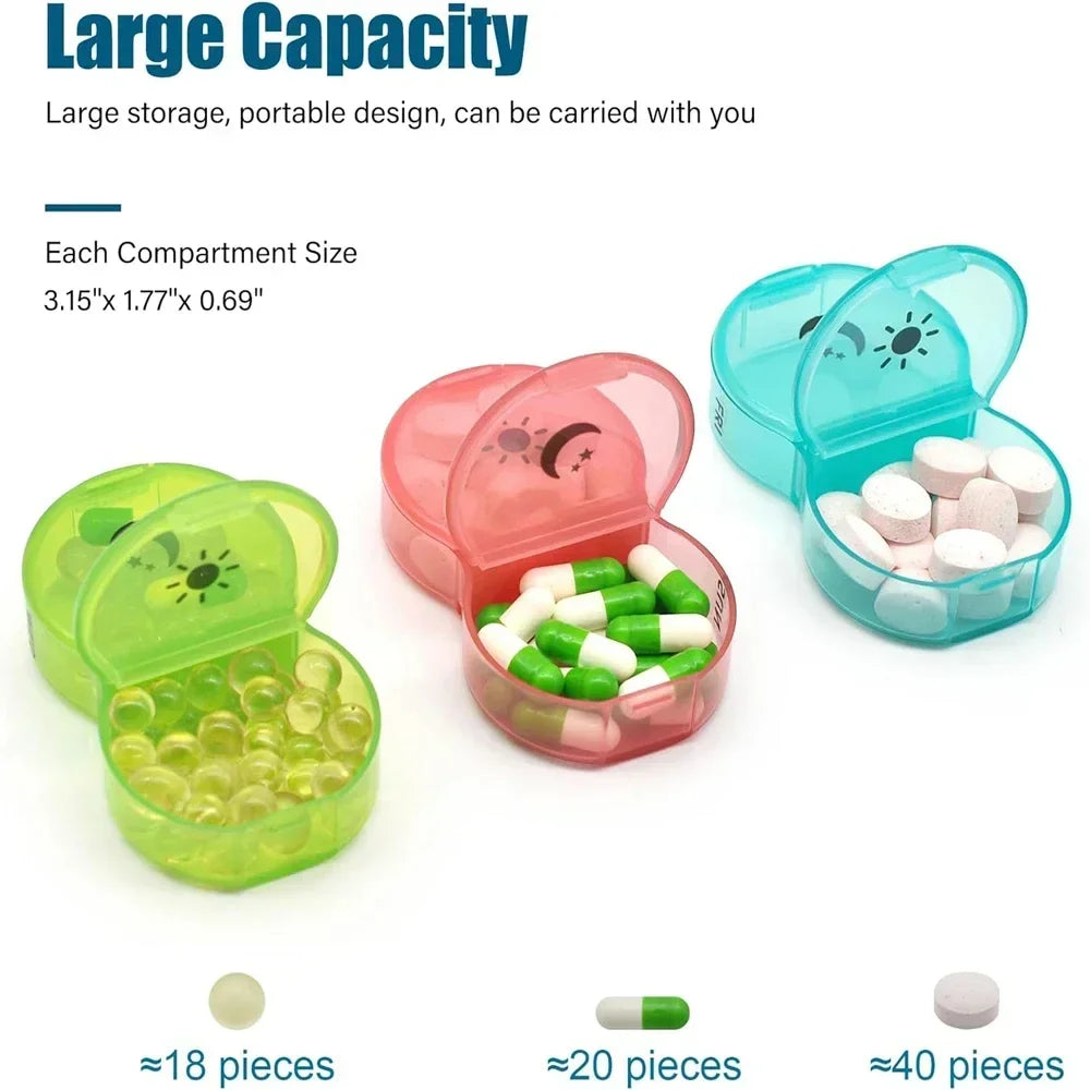 14-Compartment Weekly Pill Organizer for Vitamins, Supplements, and Medicine - BPA-Free, Multi-Purpose Travel Case