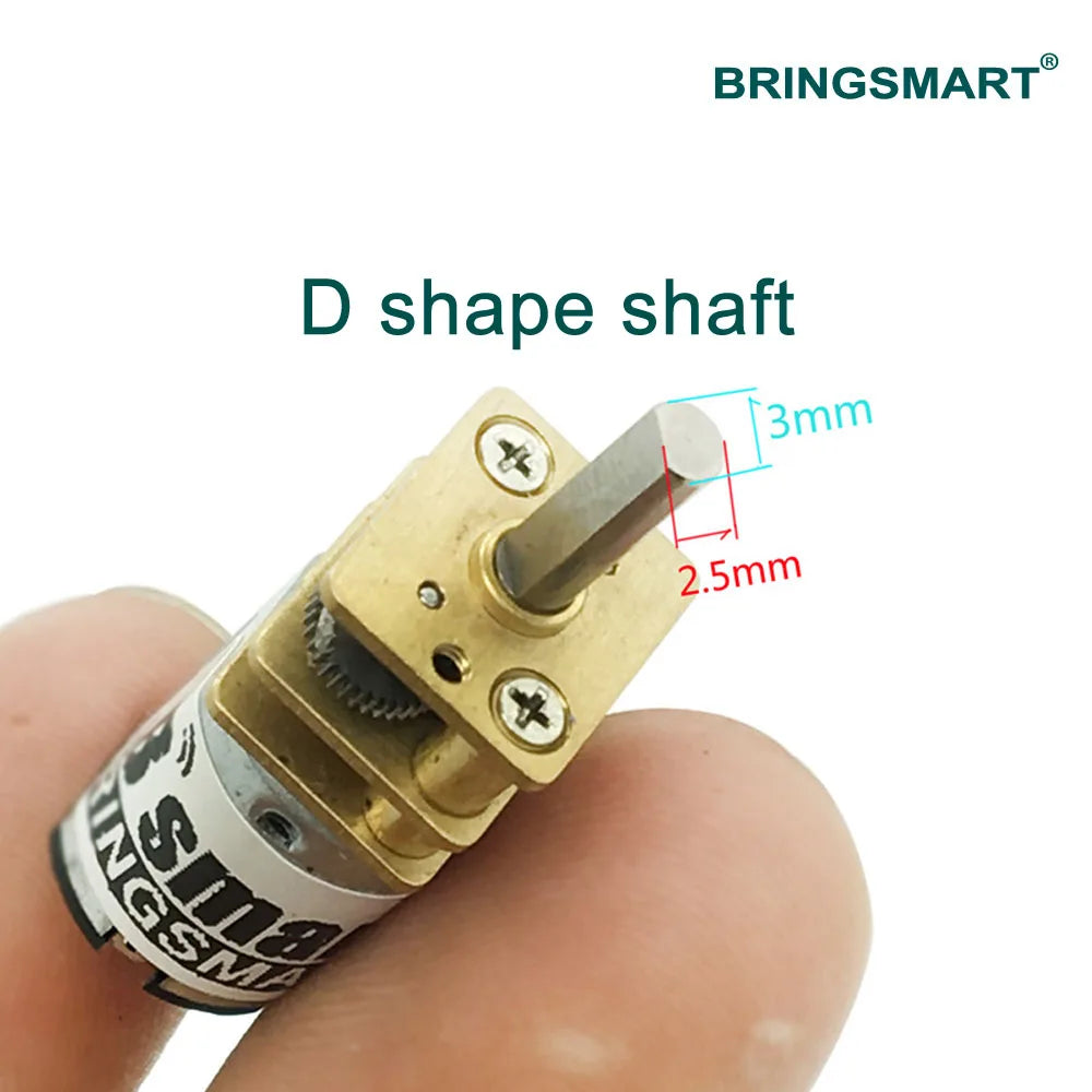 BringSmart N20 Micro DC Gear Motor - 15-1500rpm | 3V-12V Highly Efficient Gear Motor