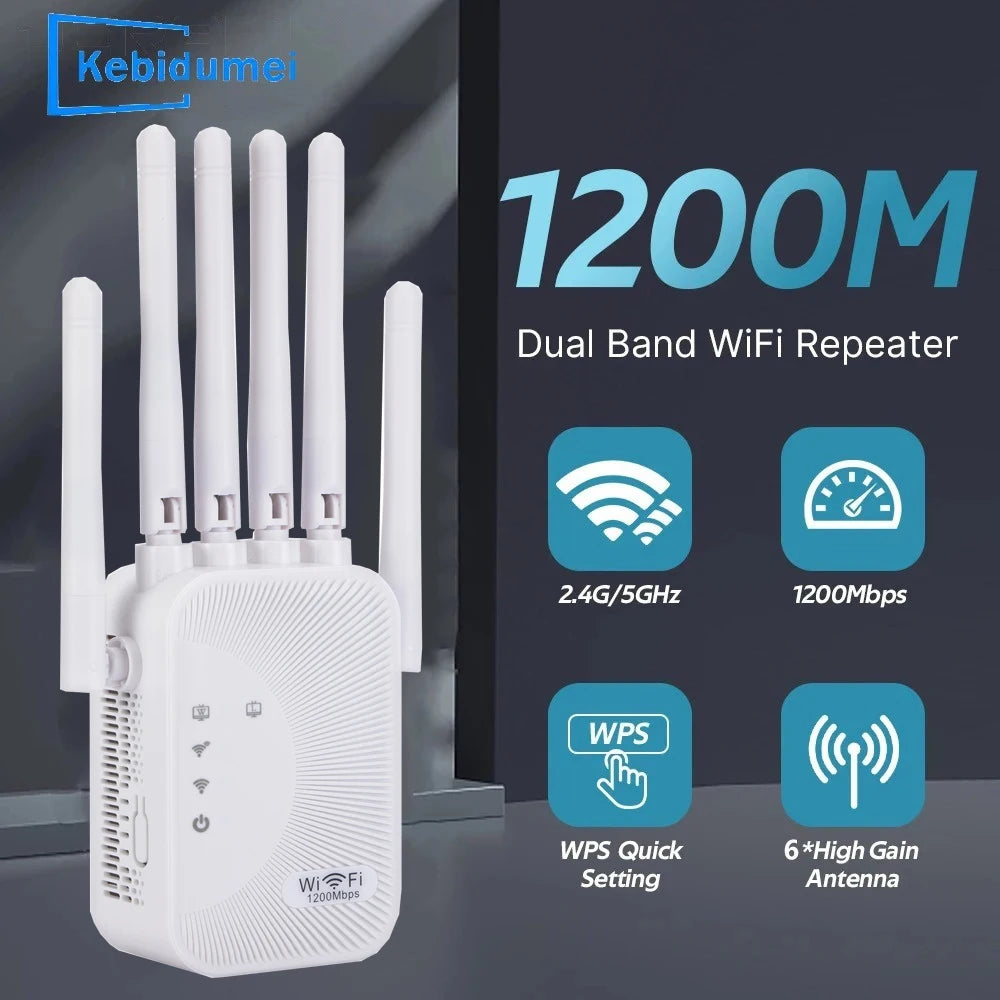 1200Mbps Repeater 2.4G/5G WiFi Dual Band Extender - Signal