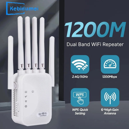 1200Mbps Repeater 2.4G/5G WiFi Dual Band Extender - Signal