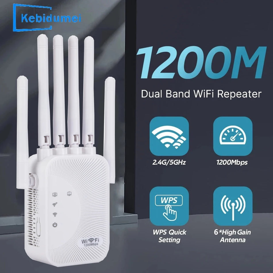 1200Mbps Repeater 2.4G/5G WiFi Dual Band Extender - Signal