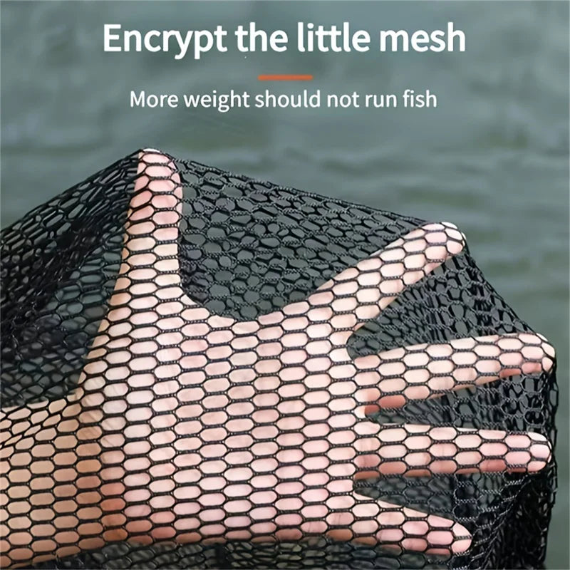 Portable Fishing Landing Net with Encrypted Mesh and Drawstring