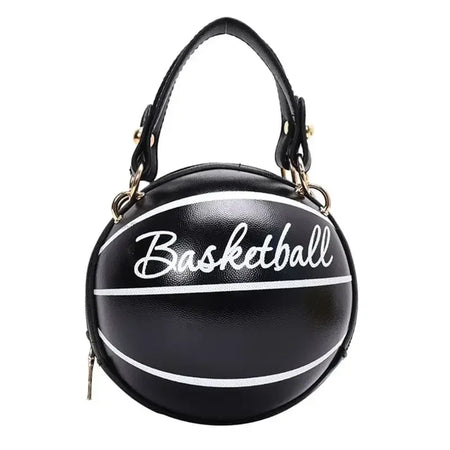 Women's Versatile Round Basketball Crossbody Bag black