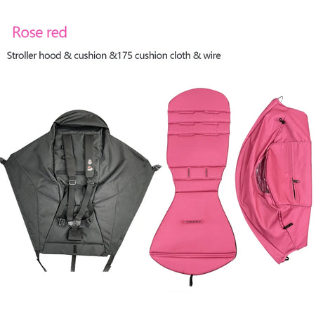3-Piece Stroller Accessory Set: Canopy Cover &amp; Cushion for Babyyoya rose