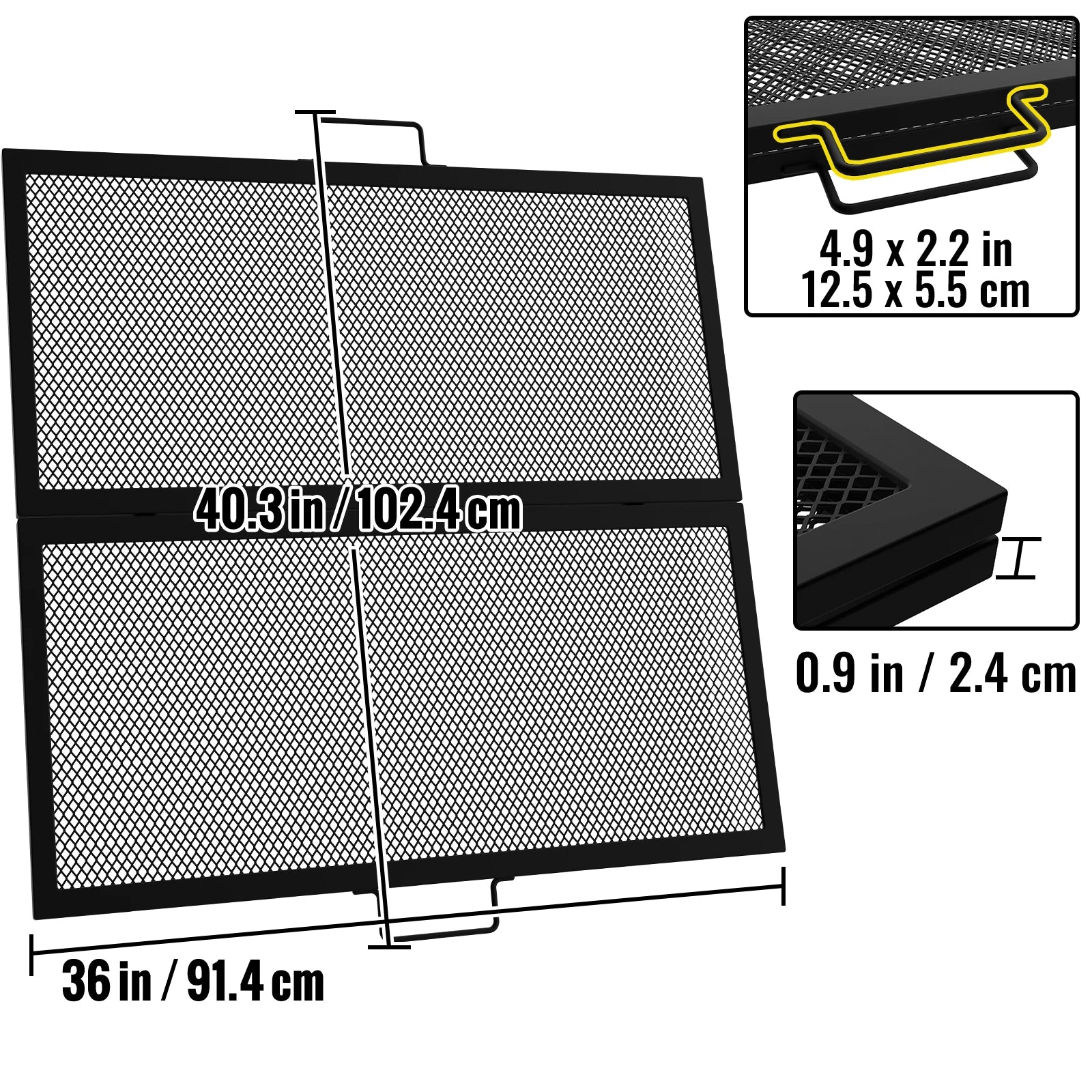 VV-RFPGG-W3030 Foldable Fire Pit Grate &ndash; Portable Steel 36 x 36 in / Poland