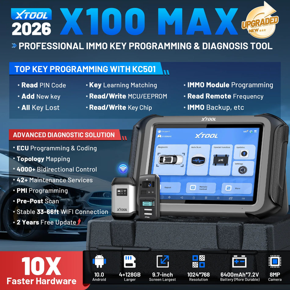 Schlüsselprogrammierer XTOOL X100 MAX KC501 für alle verlorenen Schlüssel und alle Systeme