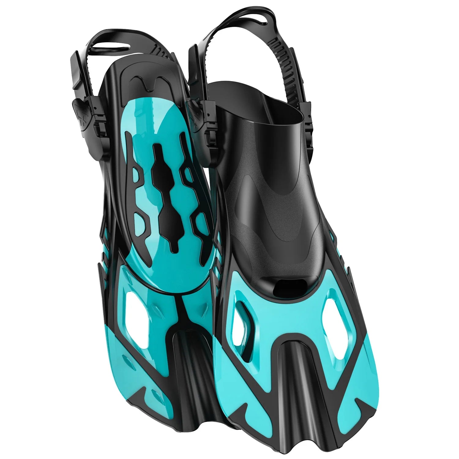Snorkel Fins &ndash; Adjustable Open Heel Design for All Sizes Green / S/M