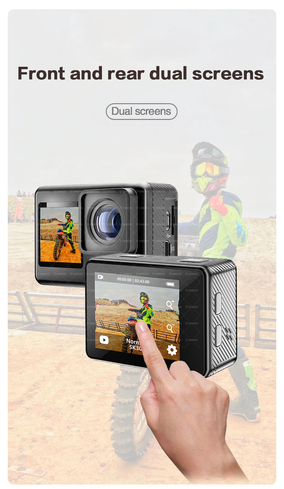 CERASTES Action Camera &ndash; 5K Ultra HD with Dual Screen