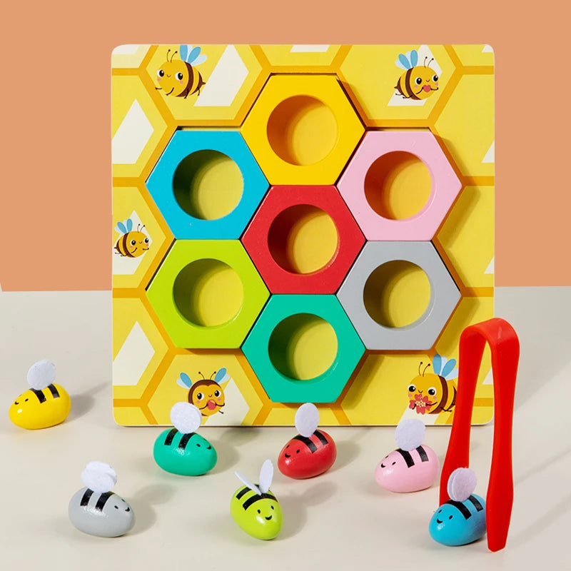 Wooden Bee Game &ndash; Montessori Fine Motor Skills Toy Pro