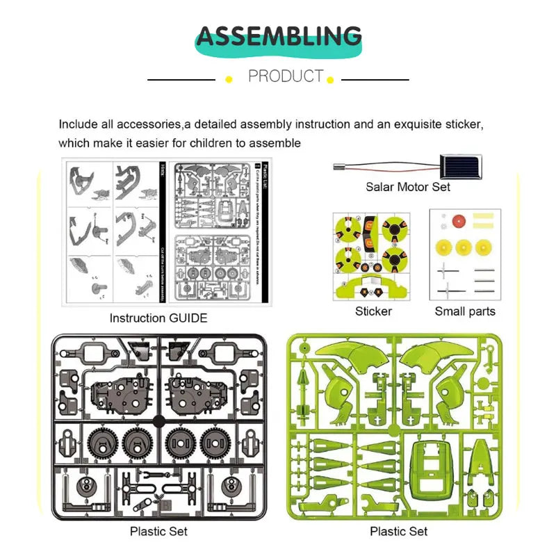 Solar-Powered Dinosaur STEM Kit: Educational Robot Car for Kids