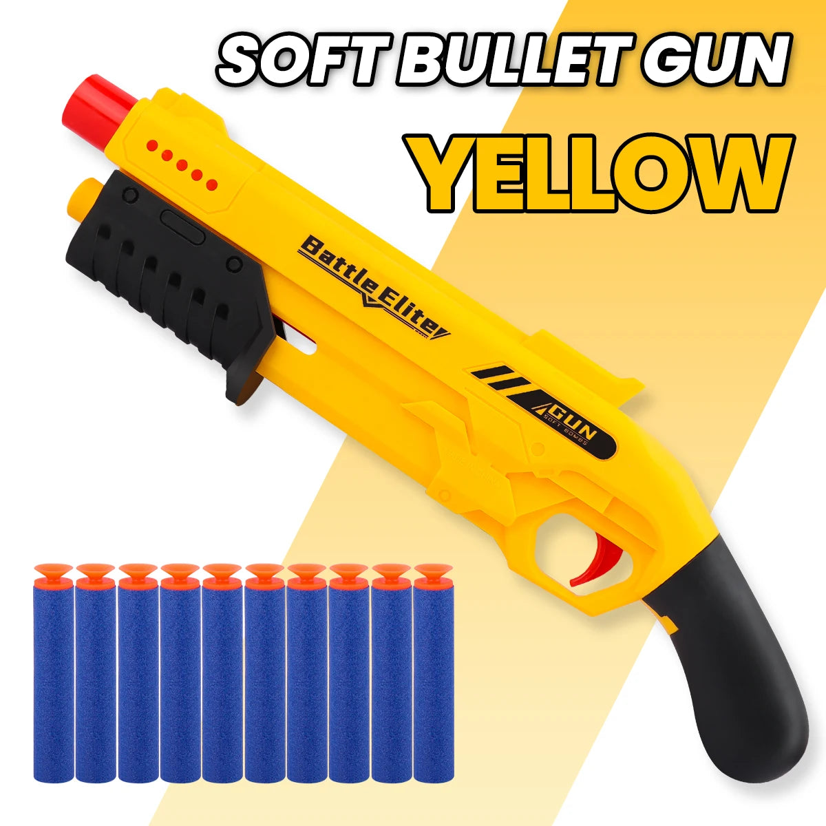 Kids Soft Bullet Blaster Toy Gun Yellow