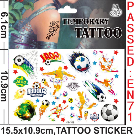 Football Tattoo Stickers - Waterproof Designs for All Ages Tattoo stickers-1pc 3
