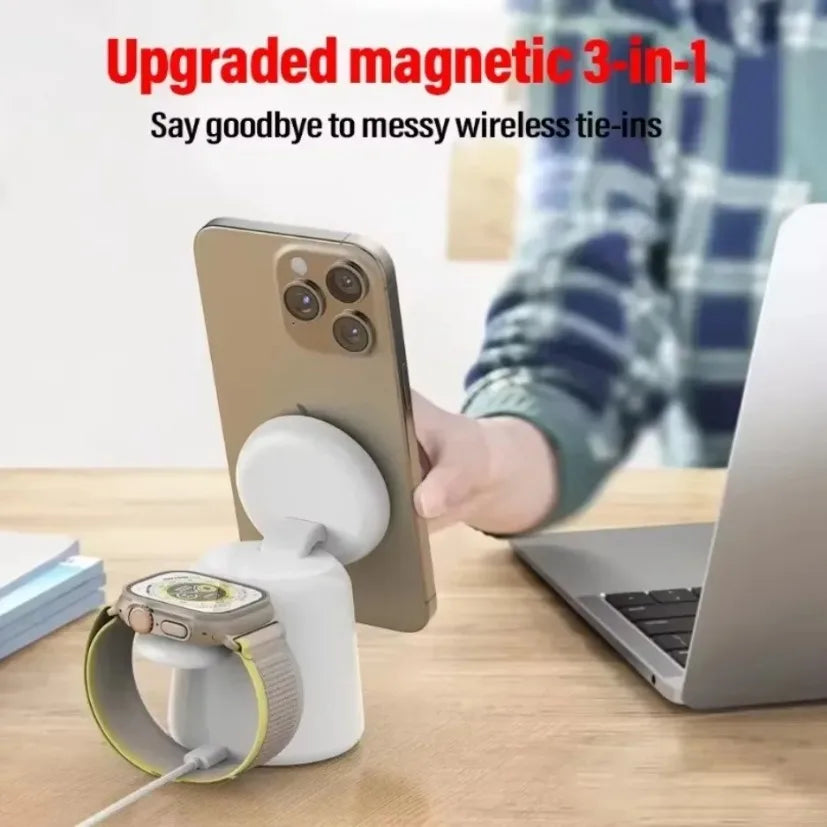 MagSafe 3 In 1 Charger Stand &ndash; Fast 15W 3 In 1 Charging