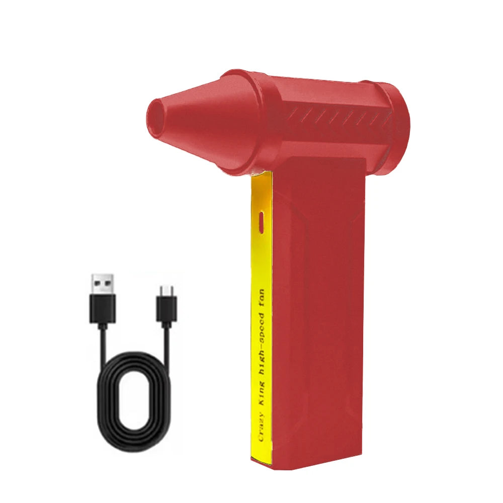 160000 RPM Electric Air Blower - USB Rechargeable High-Speed Turbo Fan Red
