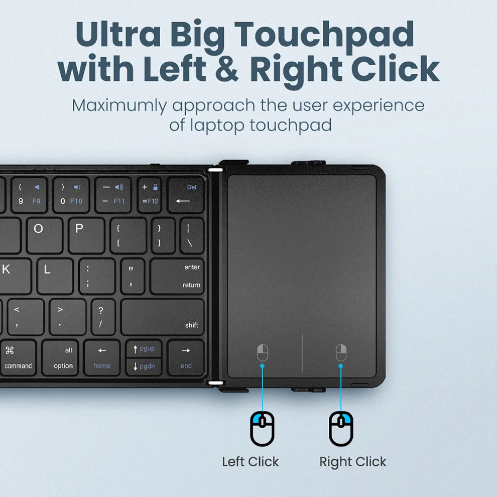 Folding Bluetooth Keyboard With Touchpad &ndash; Three Devices