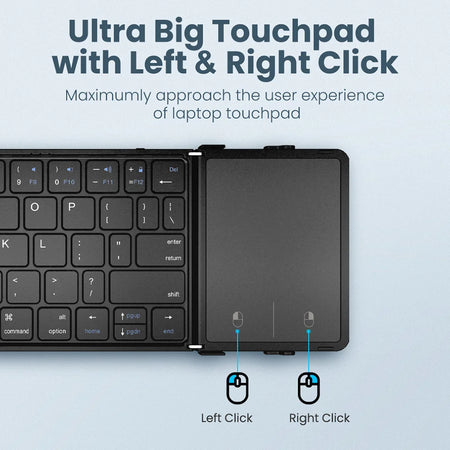Folding Bluetooth Keyboard With Touchpad &ndash; Three Devices