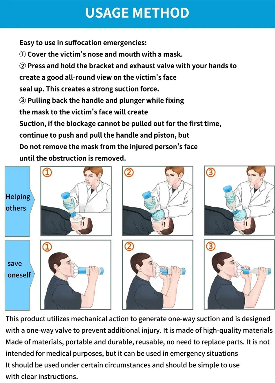 Heimlich Maneuver Rescue Device &ndash; Emergency First Aid Kit