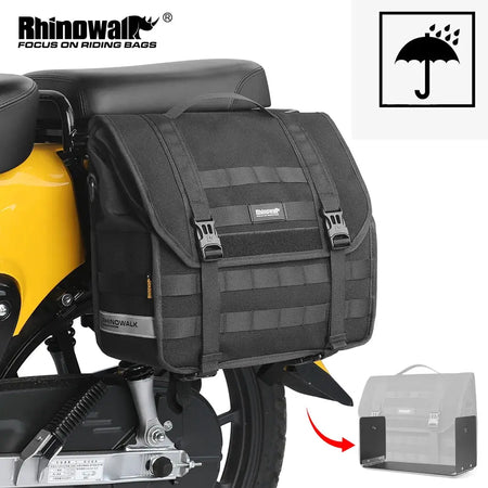 Rhinowalk Motorcycle Side Bag 13L Rainproof Quick Release Motor Saddle Bag With Inner Support Board Tail Rack Storage Luggage by InterCyprus Trading Ltd